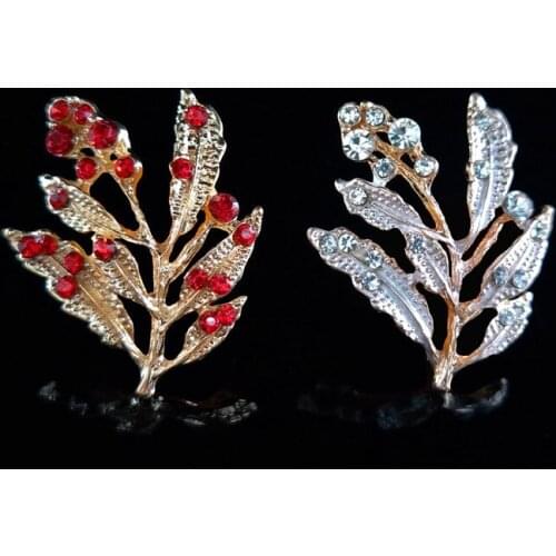 2019New 60Pcs Alloy and Rhinestones Branch Buttons for DIY Bridal Bouquet Decoration or Hair Accessories RM322