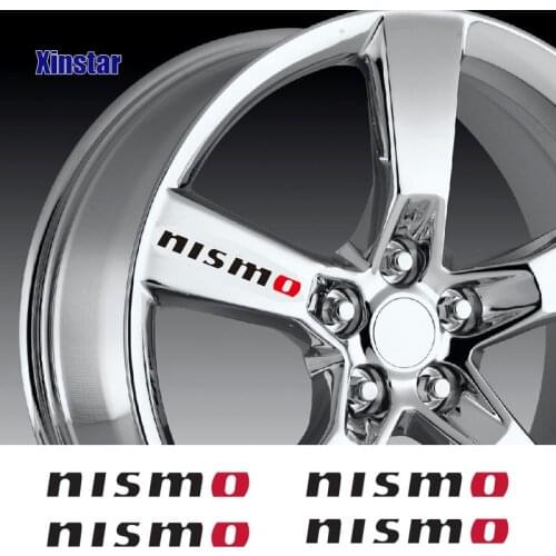 4pcs/lot Nismo Car Rim Decoration Sticker For Nissa Altima Juke Murano Pathfinder Rogue Sentra Versa Teana Sylphy