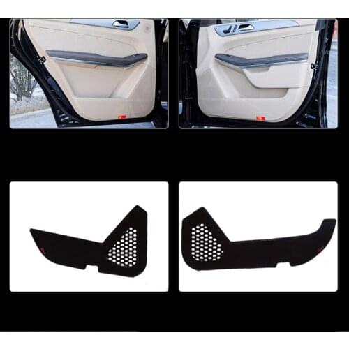 4pcs Fabric Door Protection Mats Anti-kick Decorative Pads For Benz GL Series 2013-2015
