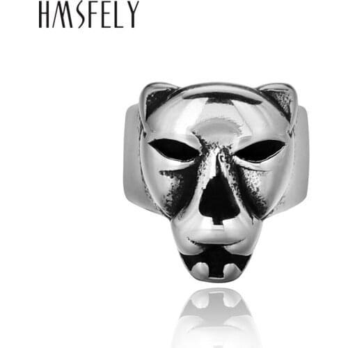 HMSFELY 316l Stainless Steel Leopard Head Beads Accessories 8mm Hole Animal Beads For DIY Leather Bracelet Jewelry Making 5pcs