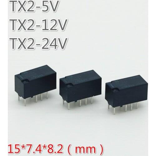5pcs Signal Relay Tx2-5v Tx2-12v Tx2-24v 2 Open 2 Closed 8PIn 2a