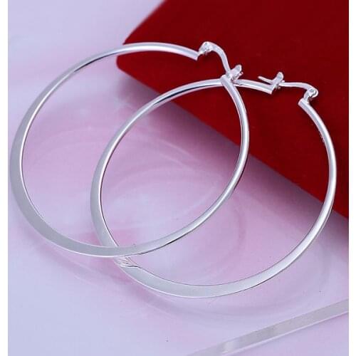925 jewelry silver plated ,fashion jewelry For Women, Flat Round Earrings E043 /SZUCXCXY PKKPOCUK