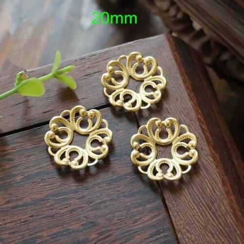 Free Shipping -60 pcs Round 20mm Bowl Shape Metal Bead Caps,Filigree Copper Flower End Caps,Handmade Findings