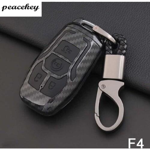Carbon Fiber Car Styling Key Remote Key Fob Case Cover Keychain for Ford Fiesta Focus 3 4 MK3 MK4 Mondeo Ecosport Kuga Focus ST