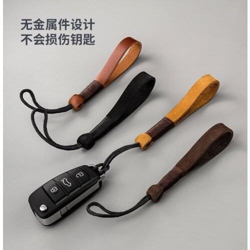 High quality Handmade genuine leather car keychain Car remote control key pendant suitable for all car keys DIY Ladies and Men