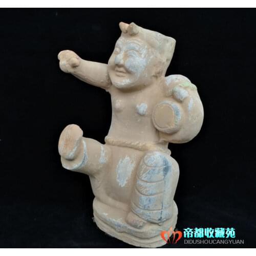 Han Dynasty (25-186) Pottery Carving Pottery Figurines, drummer