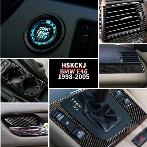 For BMW 3 Series E46 1998-2005 Multiple Colors Carbon Fiber Stickers Center Control Water Cup Frame Set Interior Car Accessories