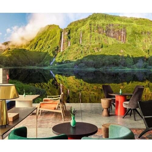 Custom 3D mural,papel de pared, Mountains Lake Waterfalls Nature wallpapers,hotel living room sofa TV wall bedroom 3d wallpaper