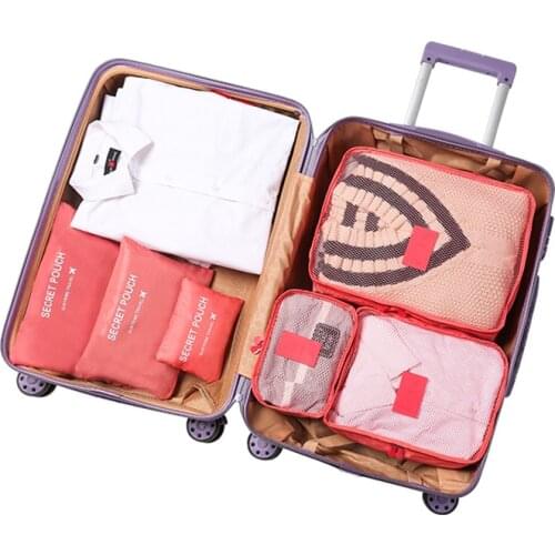Hot Sale Travel Organizer Storage Bag Set Clothes Organizer Bags Pouch Suitcase Home Closet Bags for Storage 6 PCS