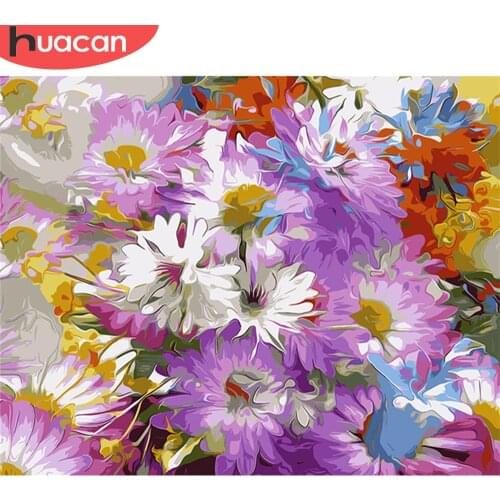 HUACAN Paint By Number Flowers Hand Painted Painting Art DIY Pictures By Numbers Kits Drawing On Canvas Gift Home Decoration