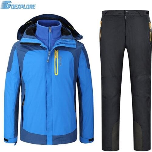 Goexplore Snowboard Jacket and pants Men Mew Snow Set windproof Waterproof Winter Warm Jacket -30 Degree Hiking Ski suit men