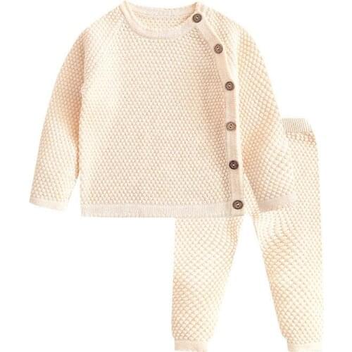 Baby Boy Girl Clothes Set Spring Autumn Newborn Baby Girl Clothing Long Sleeve Tops + Pants Outfits Casual Baby Pajamas KF939