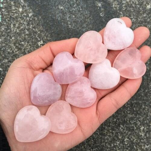 10pcs high quality polished rose heart natural stones and minerals healing crystals gemstones for making jewelry
