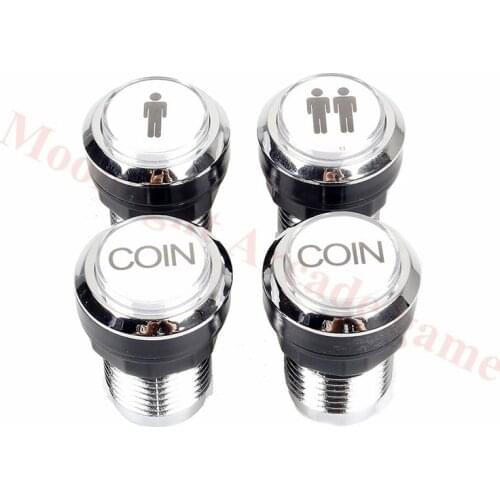 32MM Small round Chrome plated illuminated led Push Button 1P 2P 12V illuminated Button Arcade Start Button
