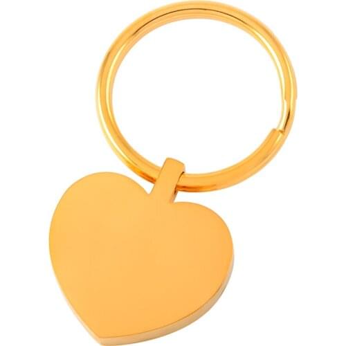 CMK0040 Golden Color Metal Key chain llaveros Ashes Keyring With Engravable Heart Charms