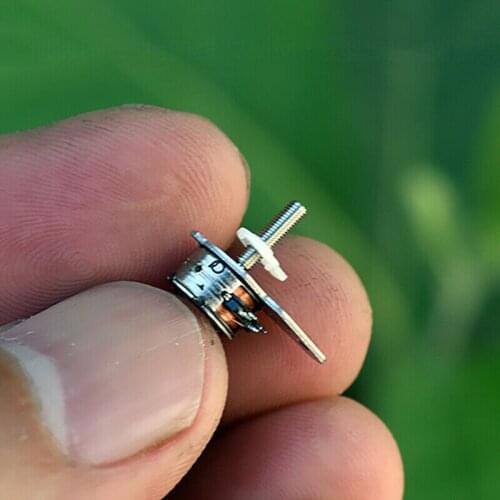 Nidec 2 Phase 4 Wire Line Stepper Motor Micro Mini Dia 7mm DC Small Tiny Screw Rod DIY Electric Camera Digital Product Focus