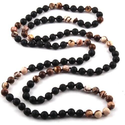 Fashion Bohemian Jewelry 108pc Semi Precious Stones Multl Stone Knotted Necklacesl