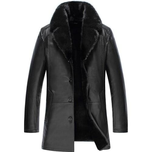 Mens Jacket Men Jacket 2020 Mens Clothing Winter Clothes Real Sheepskin Leather Jackets Thick 100% Mink Fur Coat Ropa Hombre