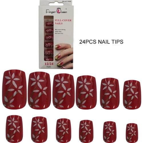 24Pcs Girl False Nails Fake Nails Art Accessory Full Cover Colorful Nail Tips Jelly Paste Directly