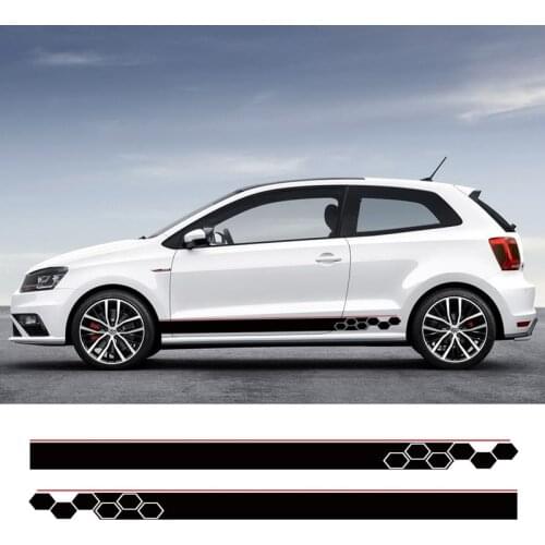 For-Volkswagen Golf Tiguan POLO CC Auto Body Sport Styling Decals Car Door Side Stickers Beehive Lattices Graphic Vinyl Decal