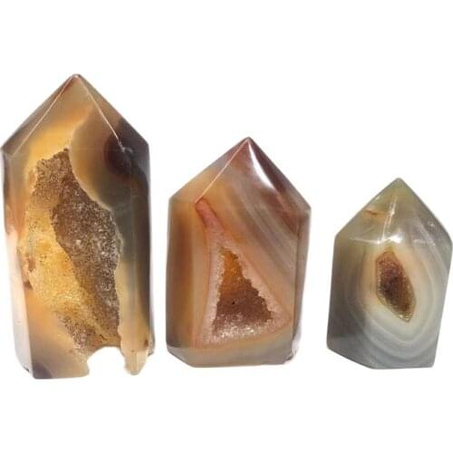 Natural Carved Agate Geode Tower Points Crystal Healing Gemstone For Christmas Decoration