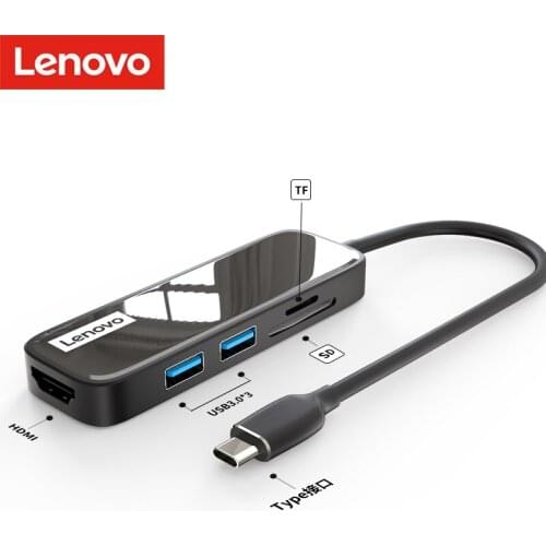 Lenovo USB Type C To USB 3.0 TF SD Card Reader HDMI 4K HUB Adapter For Mobile Phone Pad Computer Laptop Macbook Converter