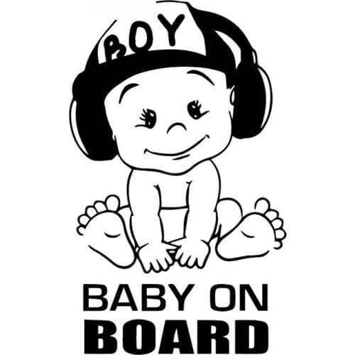 Personality Car Sticker DJ Boy Fashion Cartoon Full Body Decoration Decal Baby Car Warning Car Sticker Waterproof Black/White