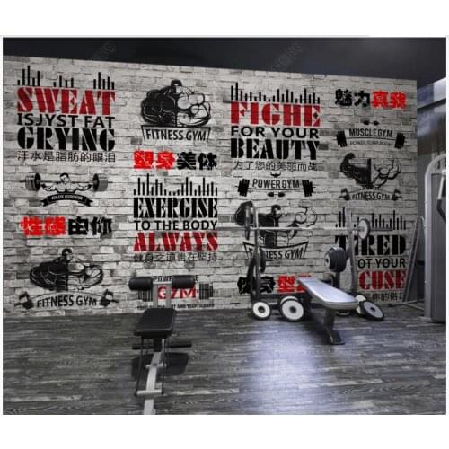 Custom photo wallpaper for walls 3 d murals Modern Modern minimalist gym yoga brick wall painting background wall papers decor