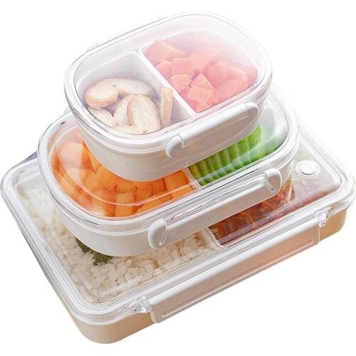 Portable Lunch Box For Kids School Microwave Plastic Bento Box With Movable Compartments Salad Fruit Food Container Box