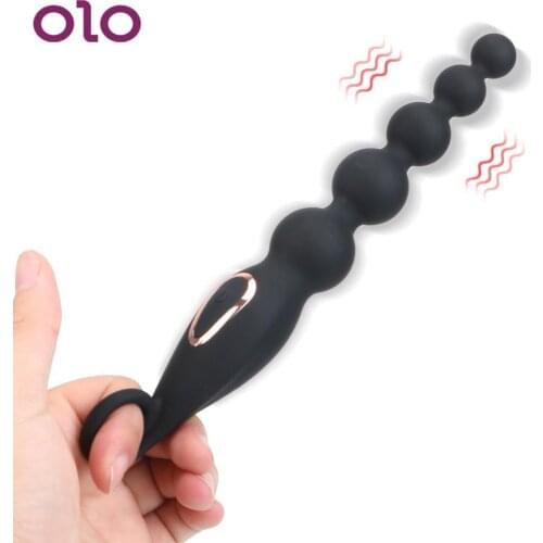 Pull Ring Anal Plug Vibrator Butt Plug 7 Frequency Anal Training Toy Waterproof Anal Beads Vibrator Sex Toy For Men Women