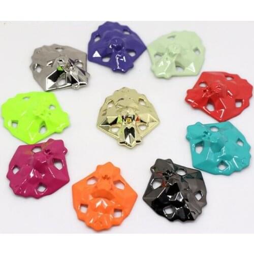 Punk Style Colorful Lion Head Metal Quality Basketball Shoe Lace Locks Art Decoration One Pair Free Shipping