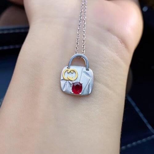 Ruby Pendant Natural And Real Ruby Necklace 925 sterling silver Fine jewelry Ruby Pendant