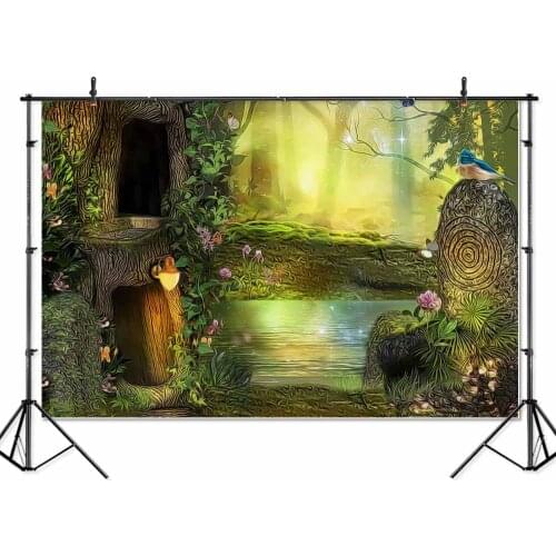 SeekPro Vinyl forest cartoon childrenBirthday Banner photo Backgrounds Printed Professional Indoor Photographic studio Backdrops