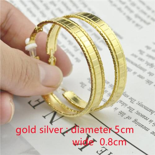 Clip on the ears Hoop Earrings for women Non pierced Big Wide plate circle 2021 Fashion Jewelry Personality style Ladies earings