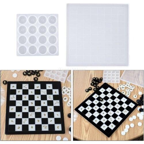 Chess Board Silicone Mold DIY Checkerboard Crafts Molds Chessboard