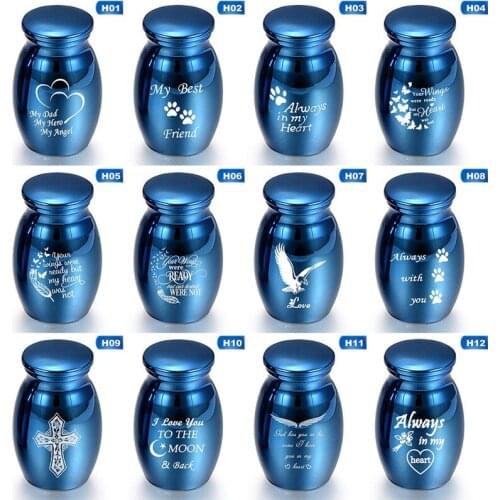 Blue Human Ashes Keepsake Angel Wings Memorial Urn Mini Cremation Urns Ashes Holder for Human Pet Memorial Urns