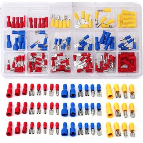 Electrical Wire Connector 120pcs Assorted Insulated Crimp Terminals Spade Set