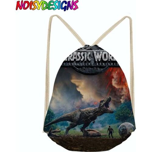 Drawstring Bag Kids Dinosaur Bags 3D Animal Tyrannosaurus Printing Men Backpack String Shoulder Bags for School Boys Casual Bags