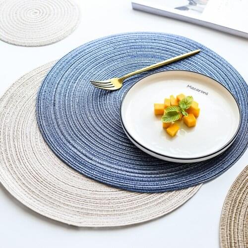 Creative Simplicity Ramie Meal Hand Woven Thread Round Cup Mat Table Heat Insulation Mat Anti Slip Pan Plate Bowl Mat