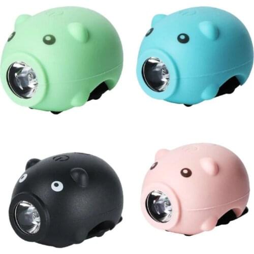 Bicycle Headlight With Horn Usb Rechargeable Cute Piggy Bike Light With Horn 280 Lumens Safety Warning Bicycle Light