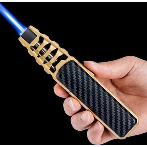Windproof Outdoor Torch Gas Lighter Jet Turbo Kitchen BBQ Lighter Metal Butane Pen Spray Gun Cigar Pipe Lighter Gadgets For Men
