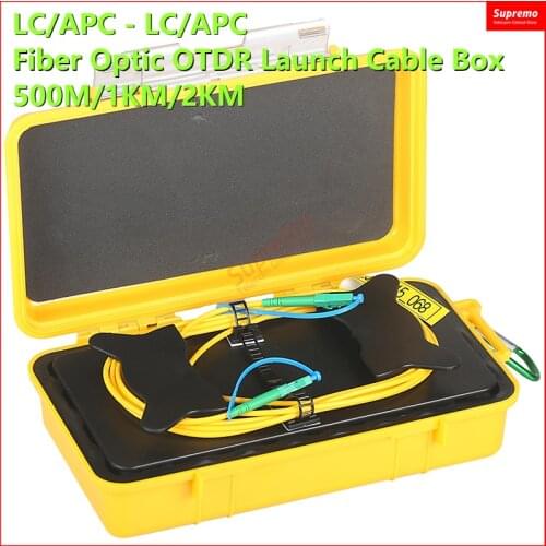 LC/APC - LC/APC Fiber Optic OTDR Launch Cable Box 500M/1KM/2KM Zone Eliminator 1310/1550nm LC APC SM Fiber Rings