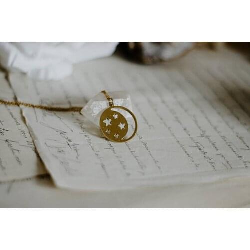 Moon star gold necklace/moon necklace/celestial jewelry