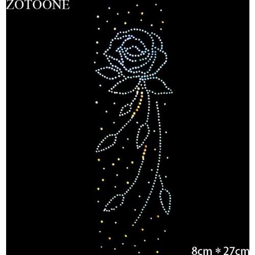 ZOTOONE Strass Crystals Rhinestones Applique Iron on Clear Hotfix Rhinestone Stickers Stones for Clothes Flower Decoration E