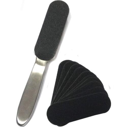 1Set Pedicure Feet Care Metal Handle Foot and Coarse of Fine and Refill Files Grit Sanding Grit Cloth Rasp Replacement Grits