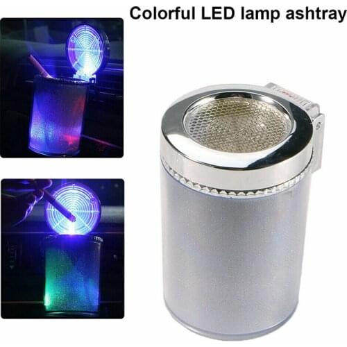 1PC Newest Colorful LED Light Car Ashtray Professional Automobile Cigarette Cylinder Cup Holder Fit for Most Vehicle