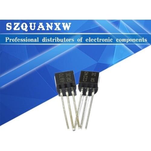 100pcs 2SA970 2SC2240 TO92 (50PCS* A970 +50PCS* C2240 ) TO-92 Bipolar Transistors - BJT NPN new and original