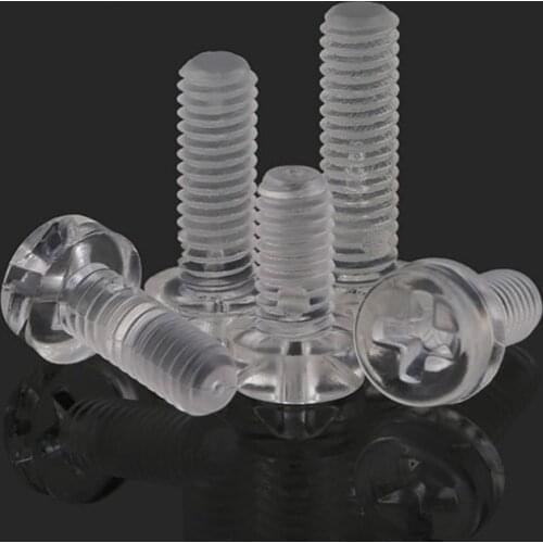 20Pcs M3 M4 M5 M6 Acrylic Screw Cross Transparent Nylon Screws Plastic Phillips PC Screw