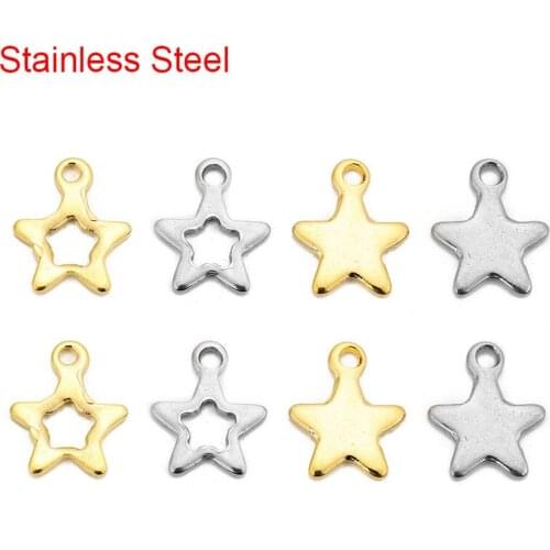 30pcs Gold Color Stainless Steel Charms Lot for Necklace Bracelet Findings Random Metal Earrings Charms Bulk Diy Jewelry Making