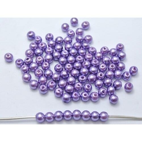 500 Pcs 6mm Plastic Faux Pearl Round Beads Lilac Purple Imitation Pearl